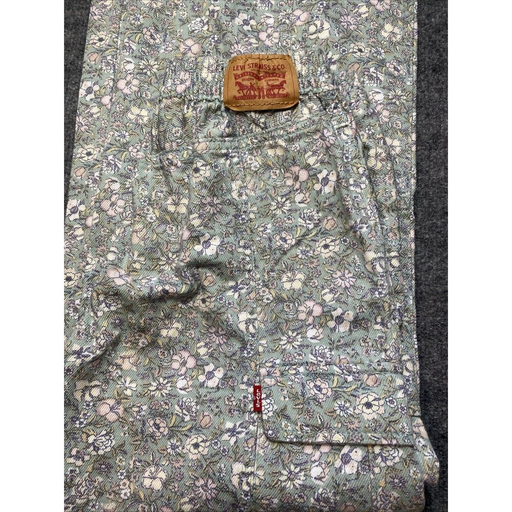 Levis High Rise Baggy Cargo Pants Girls 14 REG Floral Cottage Core Fairy Core